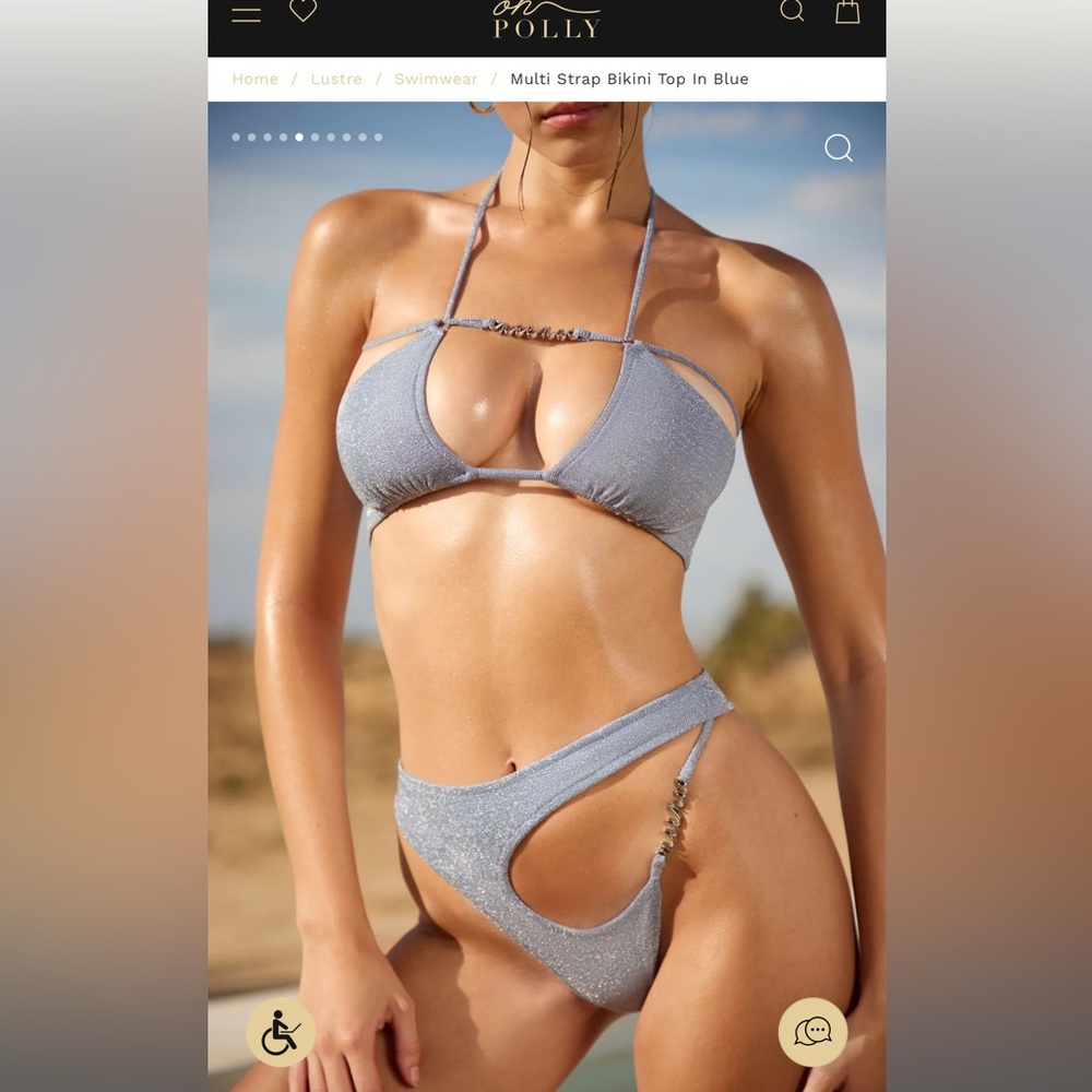 Oh Polly cut out bikini set blue
